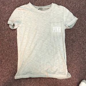 grey pink t-shirt with pocket